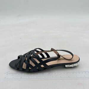 FOWT Black Peep Toe Hollow Out Slingback Sandals Comfort Cutout Summer Shoes